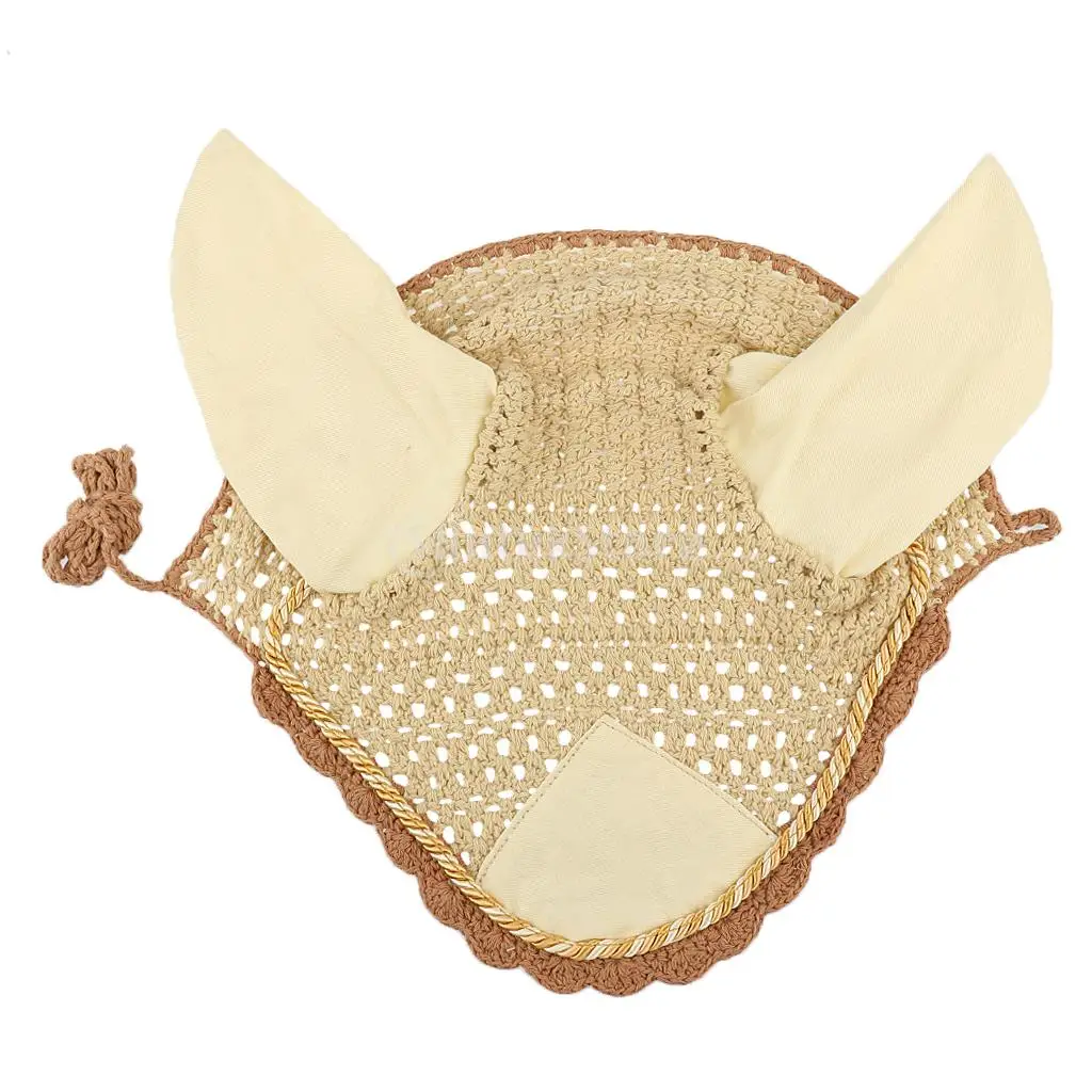MagiDeal Horse Crochet Fly Veil Breathable Cotton Ear Net / Bonnet / Hood - Various Colors 2