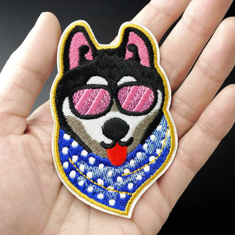 

DOG Size:5.8x9.0cm Embroidered Patch for Clothing Iron on Sew Applique Cute Fabric Clothes Shoes Bags DIY Decoration Patches