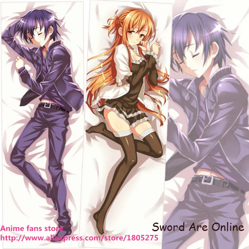 

Cool Japanese Anime Pillowcase Sword Art Online SAO Kirito&Asuna Cute decorative Hugging Body Pillow Case Cover