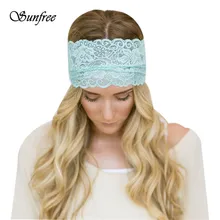 Sunfree 2016 New Women Fashion Lace Wide elastic Headband Bohemian Headwrap Headwear Accessories Oct 24n
