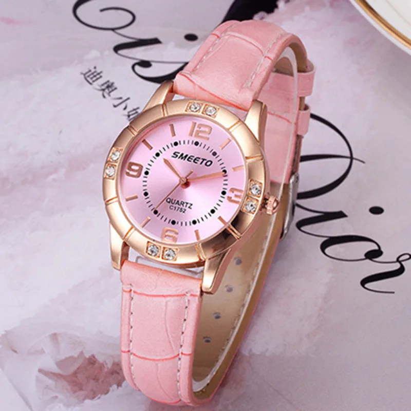 

Women'S Watches Simple Small Diamond Belt Quartz Waterproof Student Watch Women'S Watch PU Belt Hot Sale