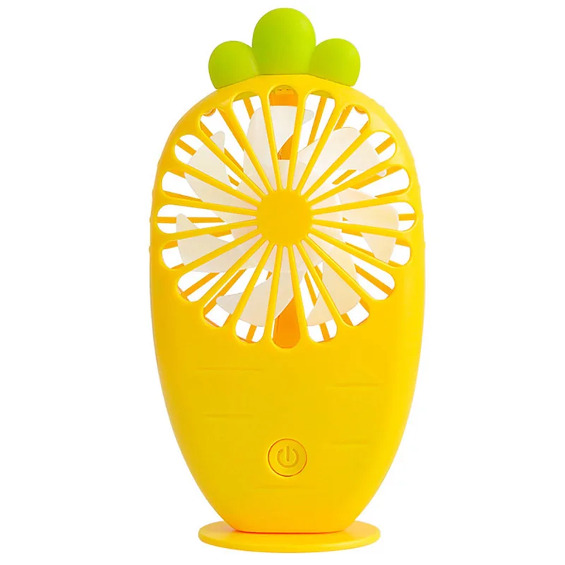 Yellow Мини-вентилятор портативный Настольный дорожный регулируемый в форме редиски летний офисный студенческий светильник со светодиодным охлаждением для дома зарядка через Usb - Цвет: Yellow
