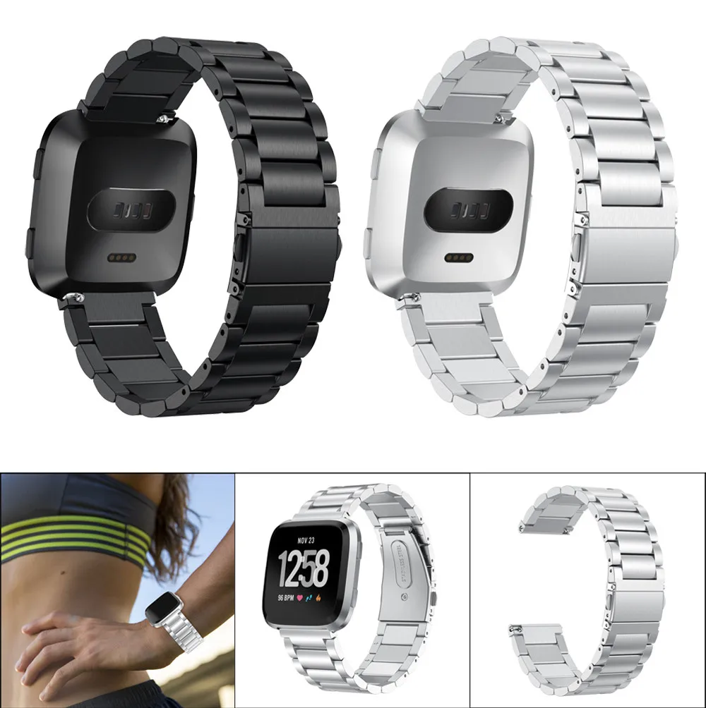 

Metal Strap For Fitbit Versa band strap Screwless Stainless Steel Bracelet For Fitbit Versa Wristbands Replace Accessories#20