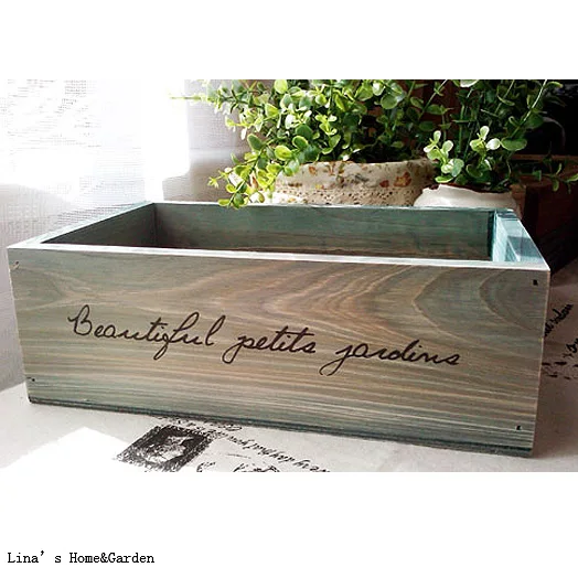 mini distressed blue handmade solid fir wooden crate box