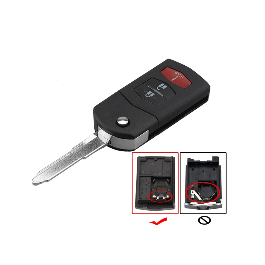 

2 +1 Flip Folding Remote Key Cover For Mazda 3 5 6 CX5 CX7 CX9 RX8 Key Shell Car Case Fob