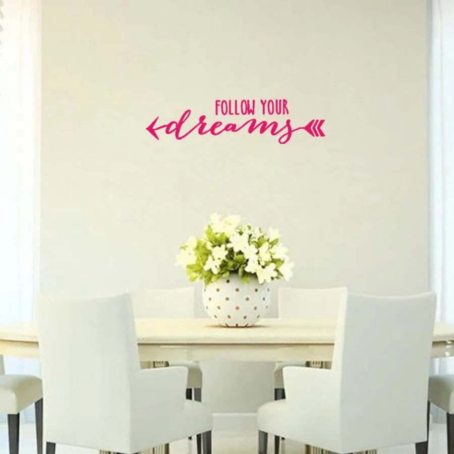 Follow Your Dream Wall Stickers Modern Quotes Wall Decals Colorful Decals Can Be Choosed For Living Nursery Kids RomeHome Decora (5)