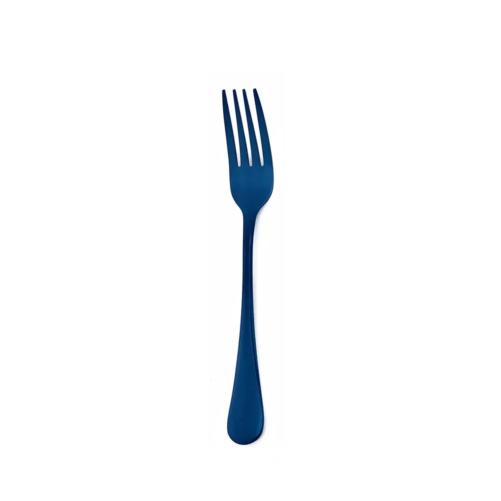 Зеркальный блестящий синий 18/10 металлический набор столовых приборов из нержавеющей стали набор посуды вилка и стейк-нож чайная ложка набор посуды - Цвет: Dinner Fork