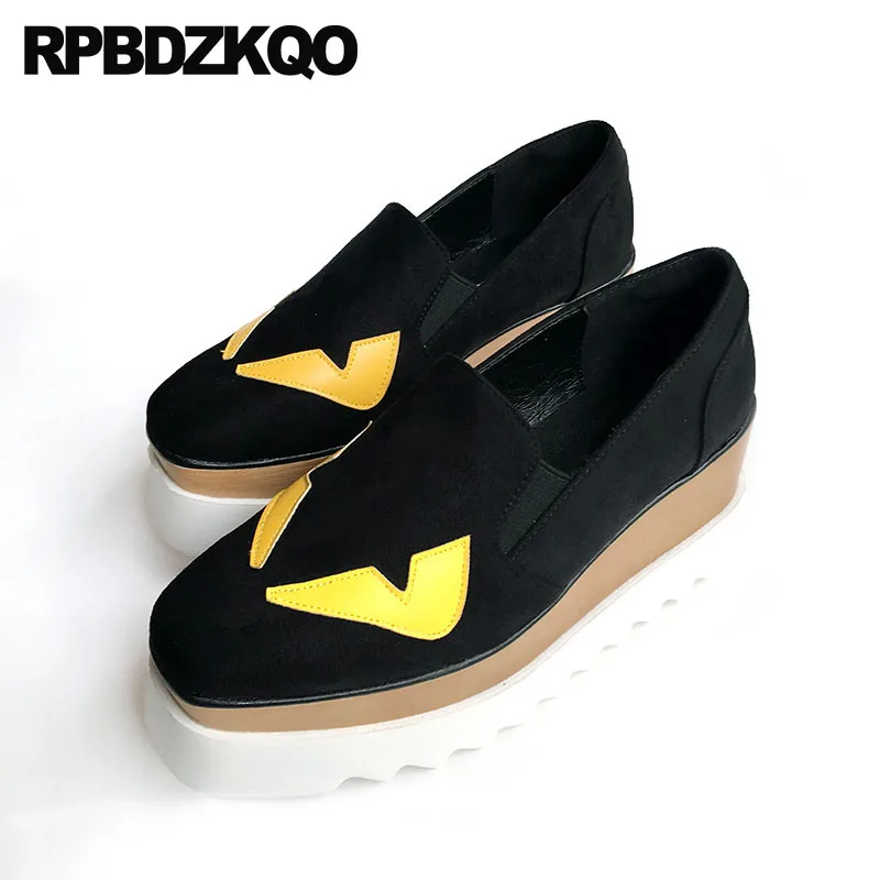 

creepers platform shoes muffin designer thick sole harajuku women china size 33 wedge elevator suede fashion square toe comfy