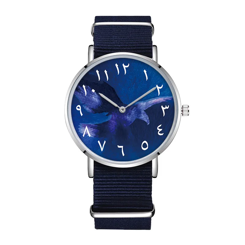 D 0007 Arabic Numerals Watches Men Nylon Band Canvas Quartz Watches Man Relogio Hombre Arabic