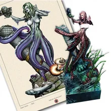 [Loong Way Miniatures] Кабуки студия темная Сирена+ Бесплатный принт 75 мм Полимерная миниатюра
