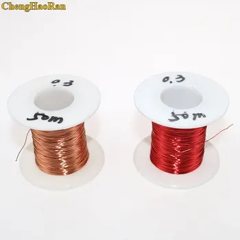 

ChengHaoRan 0.3mm * 50M /100M/PC QA-1-155 polyurethane enameled copper wire enameled Red 0.3mm 50m 100m