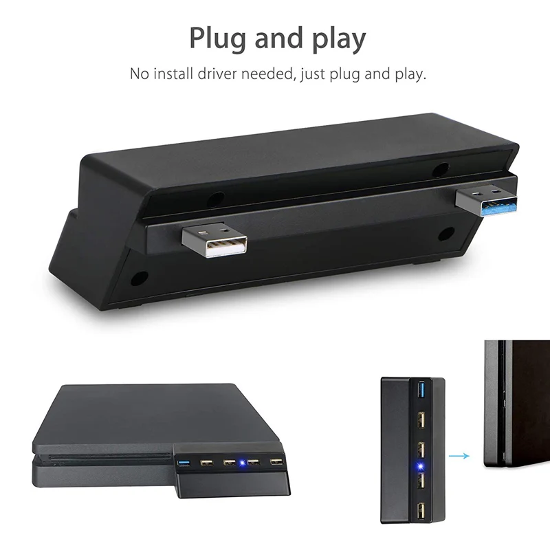 PS4 тонкий хаб (4 × USB 2 0 1 3 0) высокоскоростной удлинитель usb для Playstation 4 Slim аксессуары
