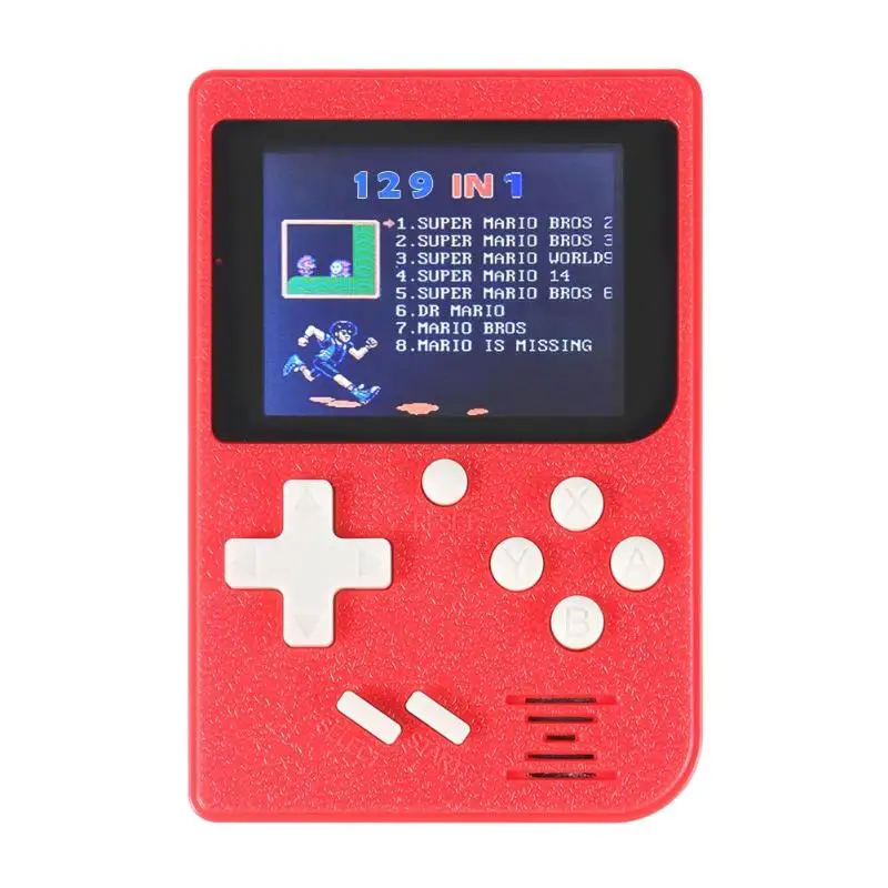 Портативная мини-игровая консоль, портативный игровой плеер, 8 бит, видео игровая консоль, встроенные 129 игр, цветной ЖК-экран, детский игровой плеер - Цвет: Red