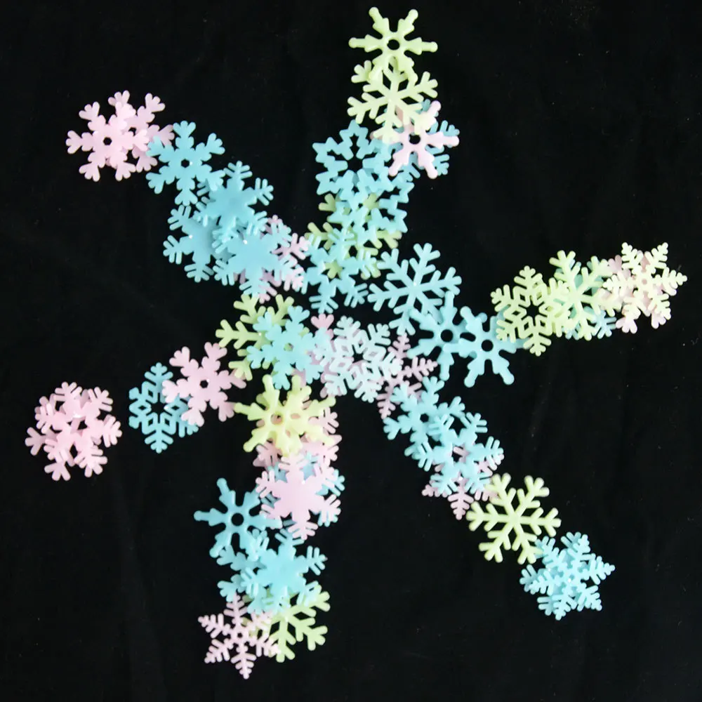 50lot Luminous Wall Sticker Snowflake Glow In The Dark Stickers For
