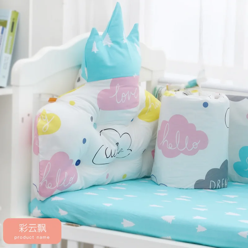 5 шт. защита для детской кроватки Хлопковый бампер Комплект постельного белья