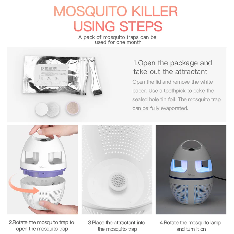 Garden Pest Control Mosquito Killer Lamp Household Purple LED Bug Fly Repellent Trap Pest Wind Power Safe Non-radiation Artifact (2)