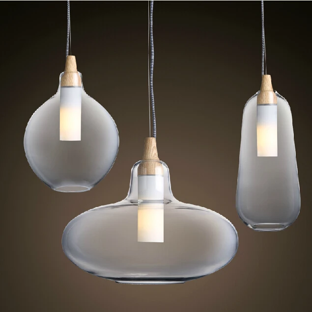 modern glass pendant light natural curved transparent pendant lamp wooden lamp head hanging lights dining room - Dining Room Light Fixture Glass modern glass pendant light natural curved transparent pendant lamp wooden lamp head hanging lights dining room - Dining Room Light Fixture Glass