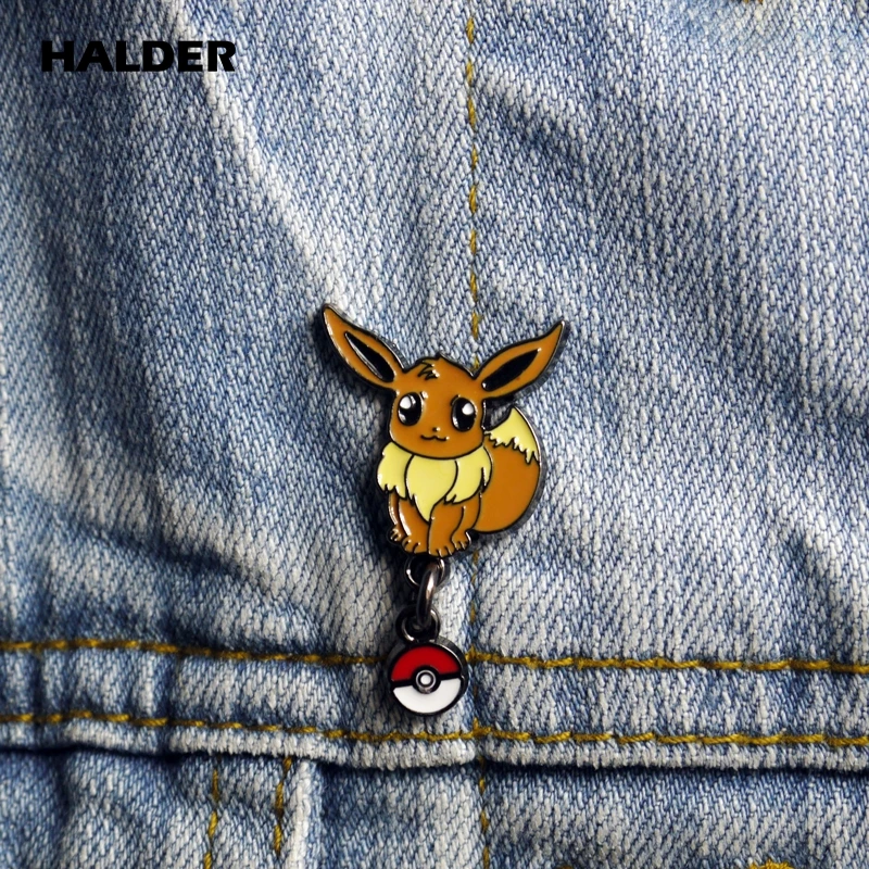 Аниме halder Pokemon Monsters Eevee модные ювелирные изделия бросок poke Броши с шариком ASH KETCHUM булавки Нагрудный значок аксессуар подарок