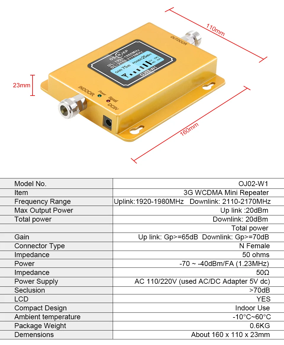 70db 3g 2100 сотовый телефон 2100 МГц повторитель 2100 МГц усилитель сигнала lcd Mini 3g LTE WCDMA UMTS не включает антенну