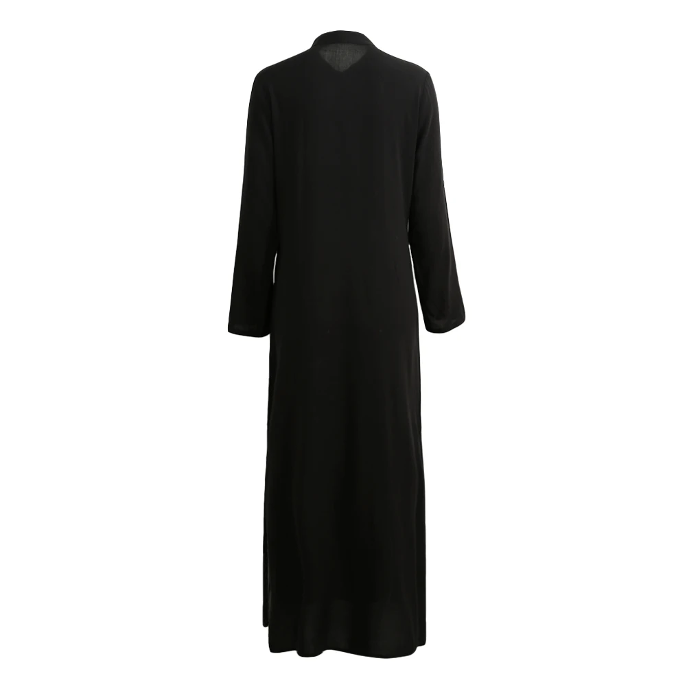 Anself 5XL модное осеннее повседневное длинное платье макси, женское пляжное платье с v-образным вырезом и длинным рукавом, большие размеры, богемные платья с разрезом, Vestidos