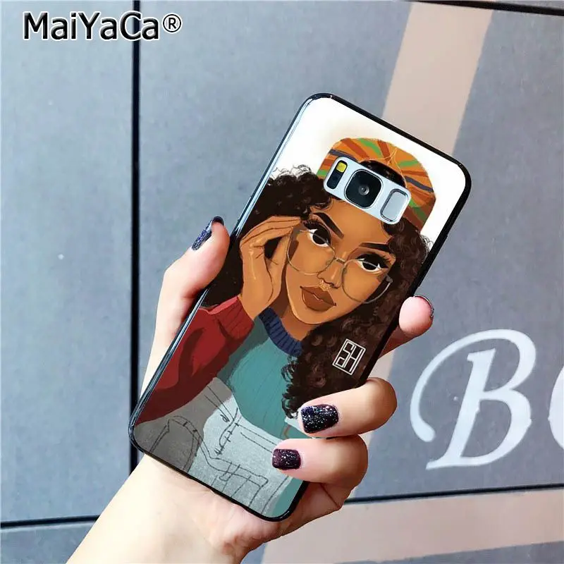 MaiYaCa модный Девушка меланин POPPIN чехол для телефона Samsung Galaxy S9 plus S7 edge S6 S10 Lite S10Plus S10E