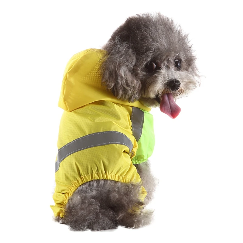 Плащ для собак Водонепроницаемый дождевик с капюшоном 4 ног куртка для альпинизма Удобная Обувь На дождливую погоду непромокаемая одежда для малых и средних собак товары для животных, собак Z