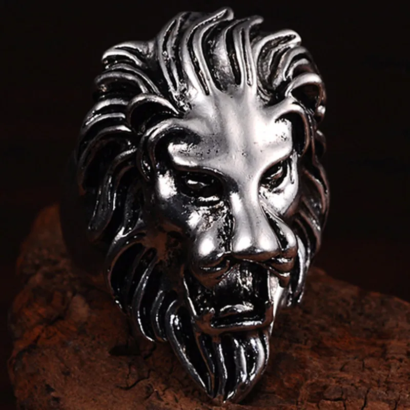 

Punk Vintage Trend Man's Ring Gothic Men's Lion Biker Zinc alloy Ring Man fashion rings Free shipping sa1056