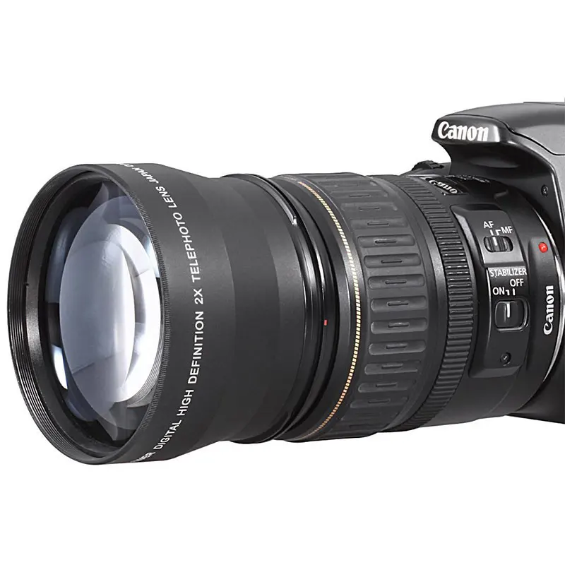 

Durable Professional 52mm 2x Telephoto Lens Converter For Nikon D5100 D3200 D70 D40 DSLR Camera with Cover