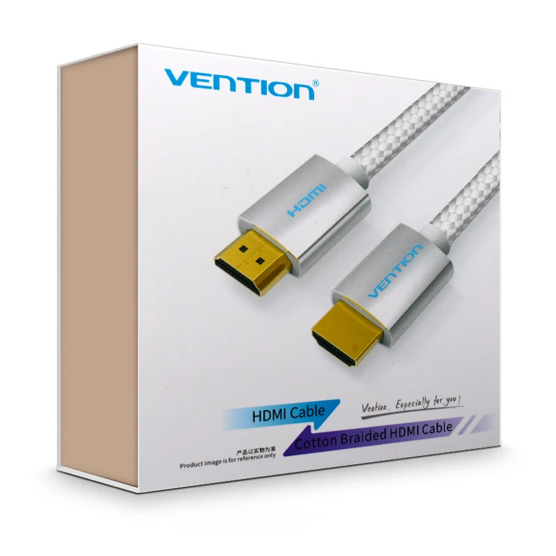 Кабель Vention HDMI 2,0 1 м 1,5 м 2 м 3 м 5 м 10 м 15 м 4 к 3D кабель в хлопковой оплетке HDMI 2160P с Ethernet для проектора lcd Apple tv