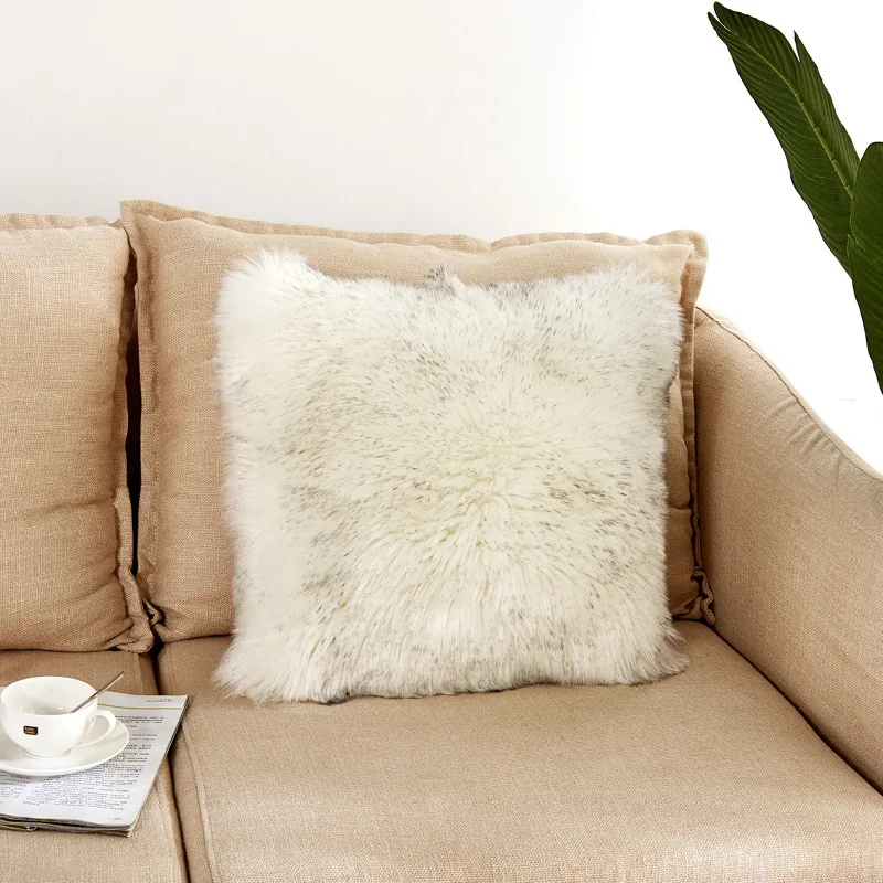 

1 * Cushion Cover Only 40*40cm Soft Plush Faux Wool Fur Cushion Covers Fluffy Throw Pillow Cases Home Decor