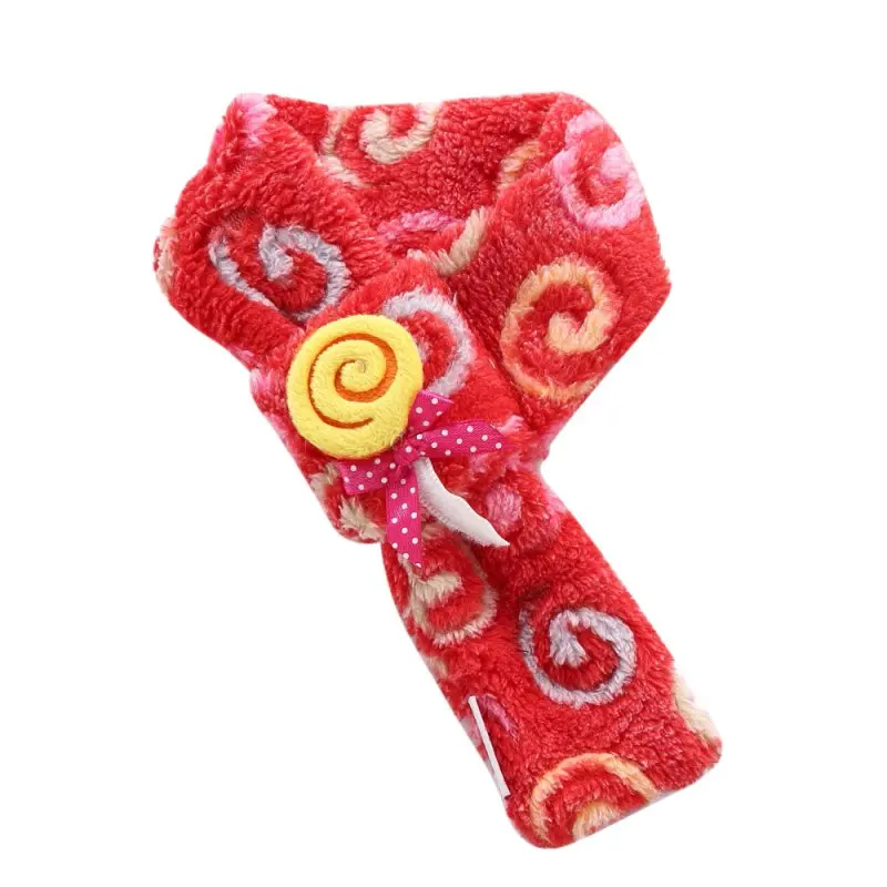 Прекрасный леденец шаблон полиэстер шарф для животного отдыха Красный Розовый теплый шарф милые праздничные товары для животных