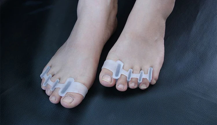 1 пара силиконовых разделителей для пальцев ног, отделитель накладных пальцев, ортопедический для пальцев, вальгусная деформация, уход за ногами, реабилитационные гелевые стельки