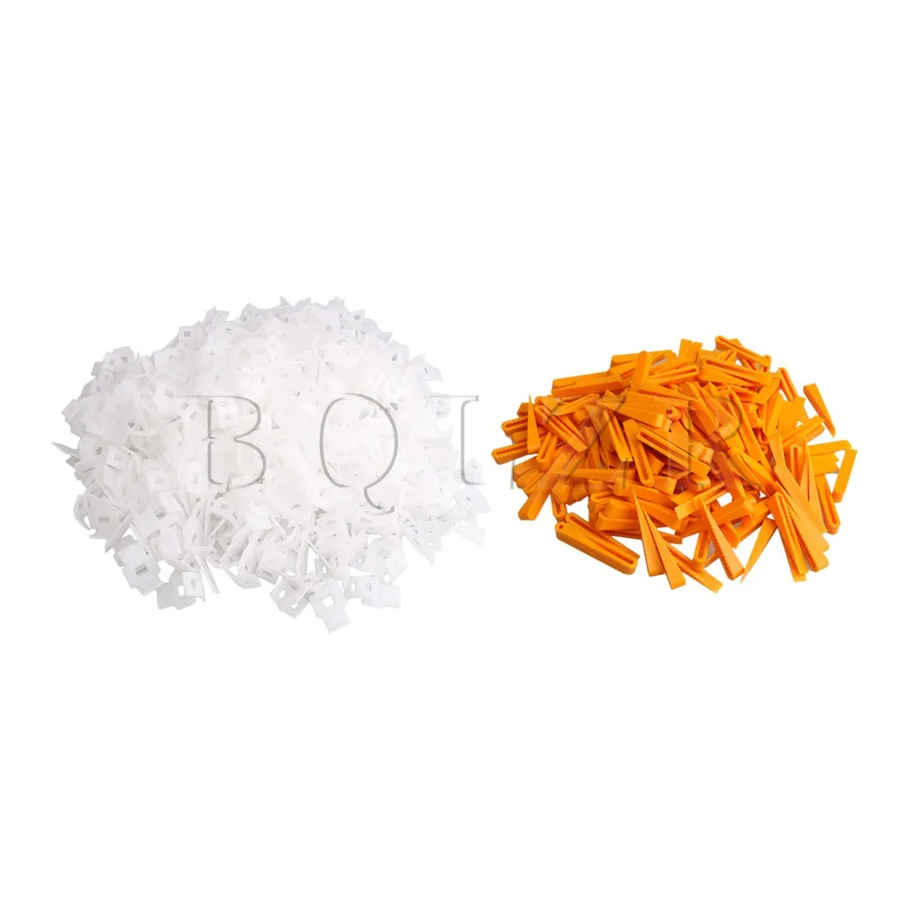 

BQLZR Plastic 400 Tile Leveling System Base & 200 Clips Wedges Tile Leveler Spacers for 3-12 5-16mm Thickness Tile