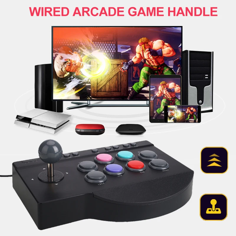 

PXN - 0082 Wired Arcade Joystick Gamepads Game Controller For PS3 PS4 PC For XBox-ONE