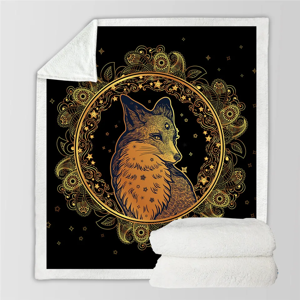 BeddingOutlet-Golden-Fox-Sherpa-Throw-Blanket-Animal-Stars-Bedspread-Paisley-Leaves-Flower-Velvet-Plush-Bed-Blanket