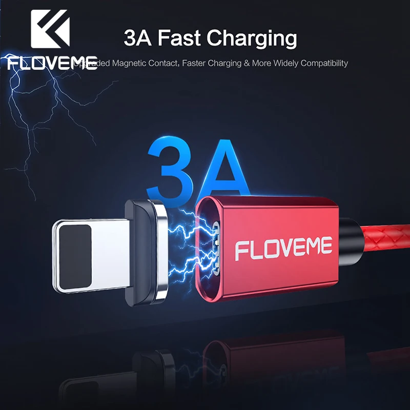 

FLOVEME Magnetic Micro USB Cable Type C For iPhone iPad Cable 3A Fast Charging Charger Cable For Samsung S9 One Plus 5t USB Cabo