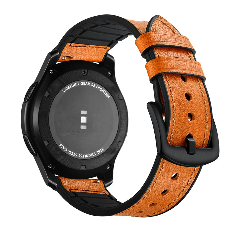 Кожаный+ Силиконовый ремешок для спортивных часов для samsung gear S3 Frontier/классические galaxy Watch 46 мм pulseira watch аксессуары 22 мм ремешок для часов