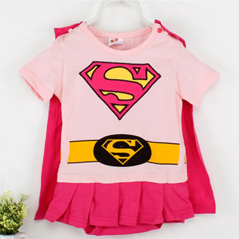 

Baby Girls Cosplay Superman Costumes Romper Halloween Superhero Jumpsuit For Toddler Infant Kids Girl Outfit Birthday Party Gift