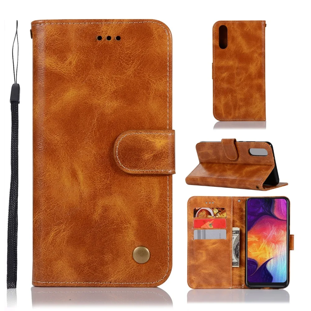 

For Samsung Galaxy A50 Retro Kickstand Flip Wallet Cover Galaxy A50 For Samsung A50 Case Magnetic Bookstyle Coque Fundas
