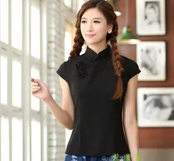 Шанхай история национальном китайском стиле Топ Cheongsam Топ Традиционный китайский Хлопок Топ белье блузка Топ для женщин