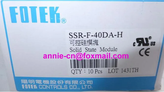 

SSR-F-40DA-H   New and original  FOTEK  FUSE SOLID STATE RELAY