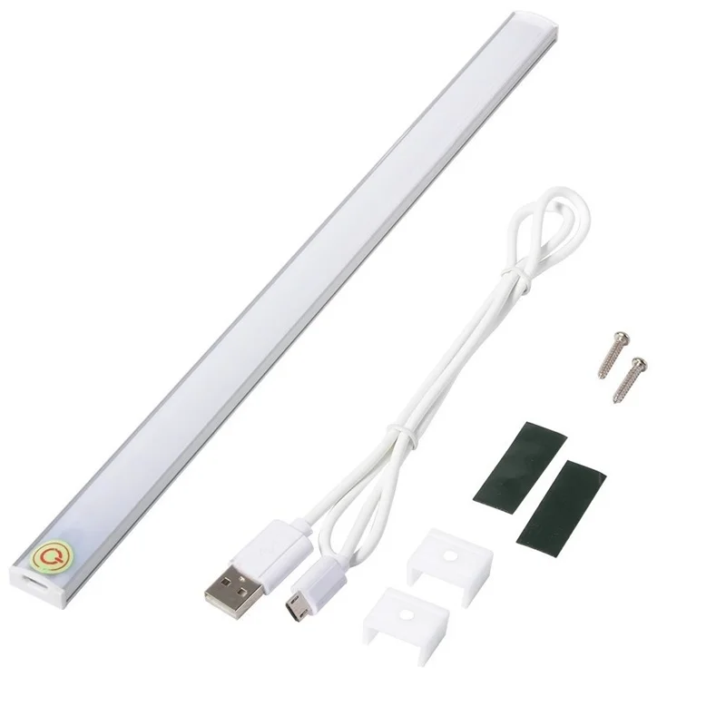 

Modern Creative Chargeable Ultra Thin Dimmable Touch Sensor LED Light Bar Under Cabinet Lamp Wardrobe Light Strip - White
