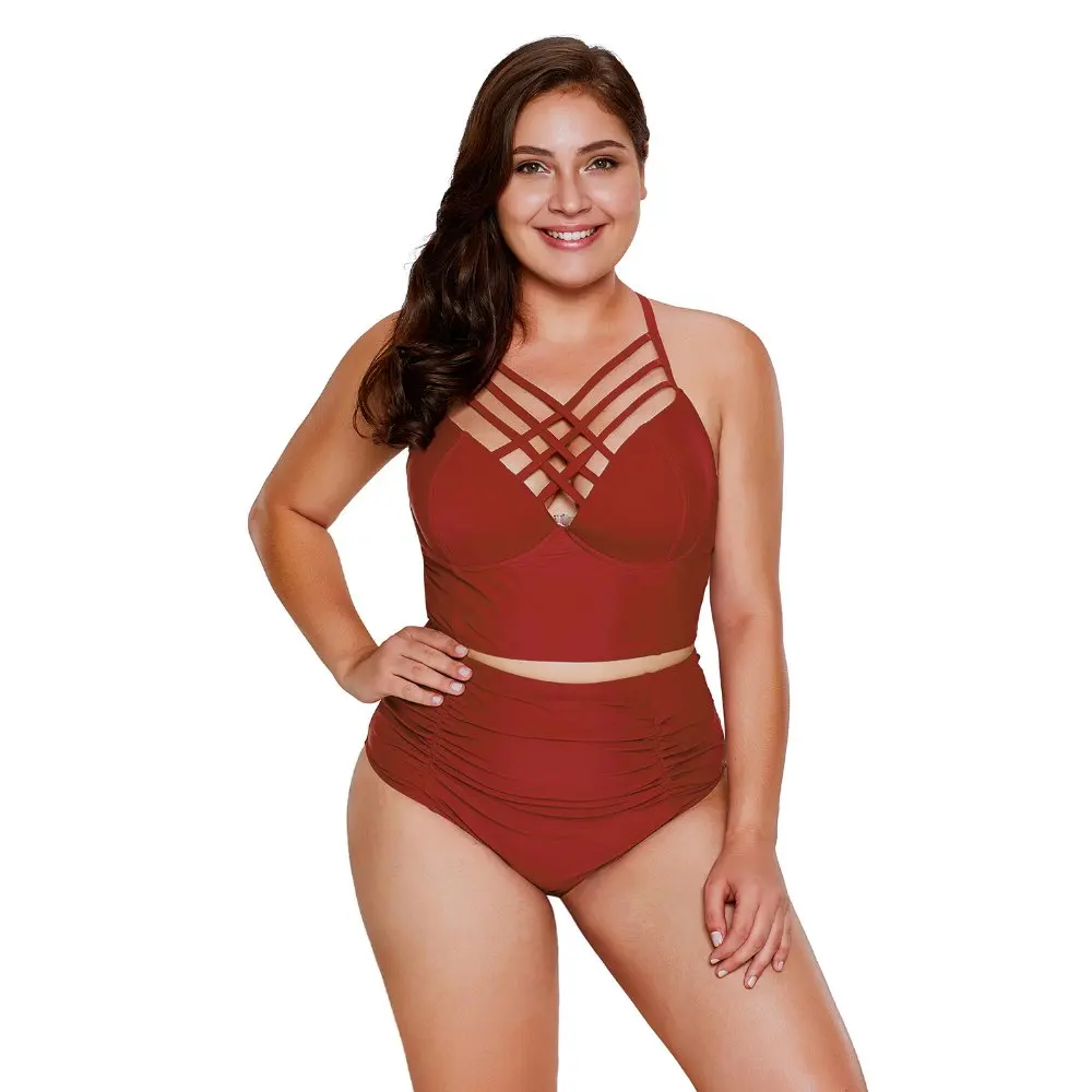 Red-Strappy-Neck-Detail-High-Waist-Swimsuit-LC410334-3-1