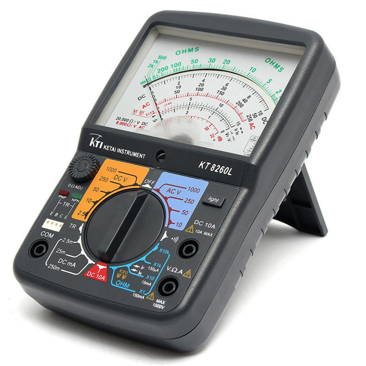 KT8260LDigital Analog Multimeter ACV/DCV/DCA/Electric Resistance Tester  + 2pcs Test Pen For Measurment Tools