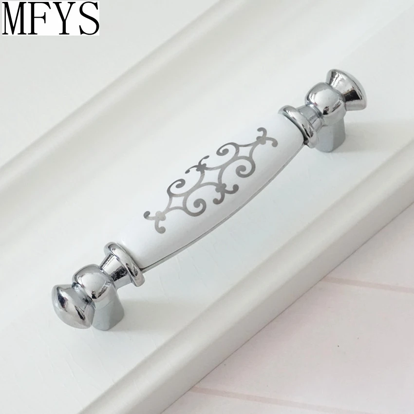 3 75 White Dresser Pulls Drawer Handles Ceramic Kitchen Cabinet