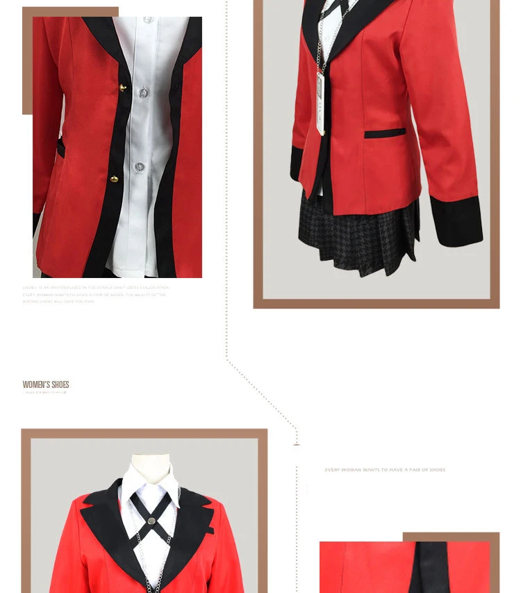 Kakegurui Compulsive Gambler Runa Yomozuki Kakegurui Cosplay Costume Runa Yomozuki Coat Jabami Yumeko Cosplay Costume and wig