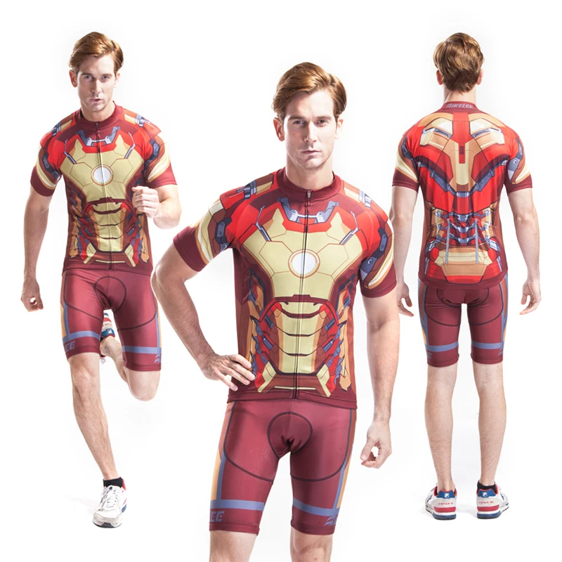 BIKELEE Equipacion Ciclismo 2017 летний велосипедный костюм Железный человек Джерси нагрудник