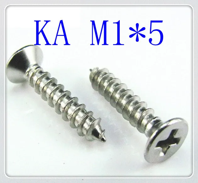 

200PCS KAM1*5 Steel With Nickel Flat Head Phillips Countersunk Electronic Screws( M1*3 Cross Recessed Self Tapping Screw)