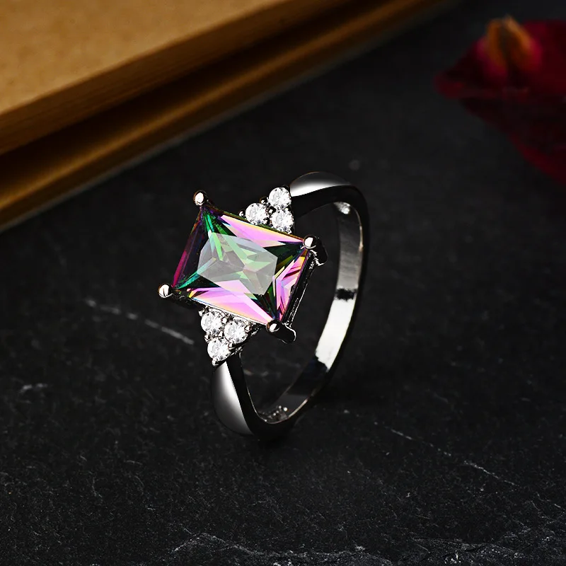 square crystal wedding rings jewelry women (2)