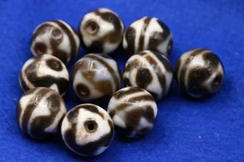 

Set 10 Tibetan Old Agate Double Tiger Tooth Rounded dZi Bead Totem 3A DIY FRAJK Amulet LKbrother Talisman Treasure